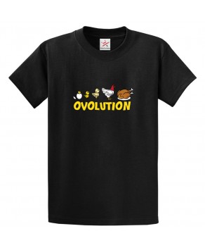 Ovolution Funny Classic Unisex Kids and Adults Funny T-Shirt